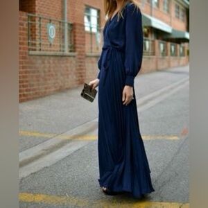Parker Navy Long Sleeve Maxi Dress